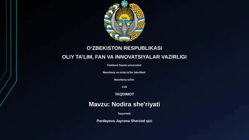 Nodira she'riyati