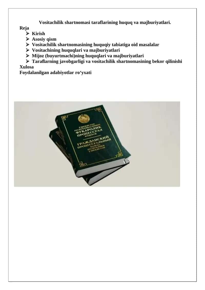 Vositachilik shartnomasi