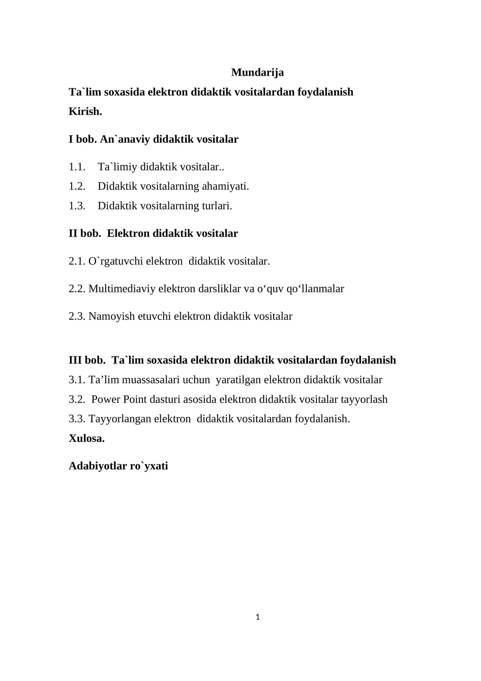 Ta'lim sohasida elektron didaktik dasturiy vositalardan foydalanish