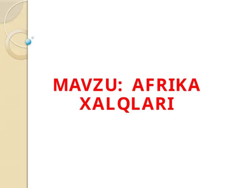 AFRIKA XALQLARI