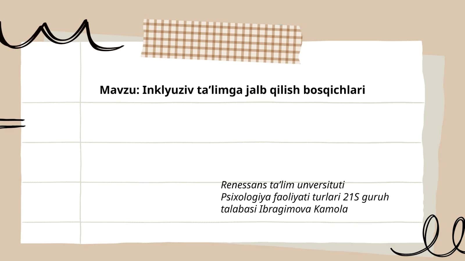 Inklyuziv taʼlimga jalb qilish bosqichlari