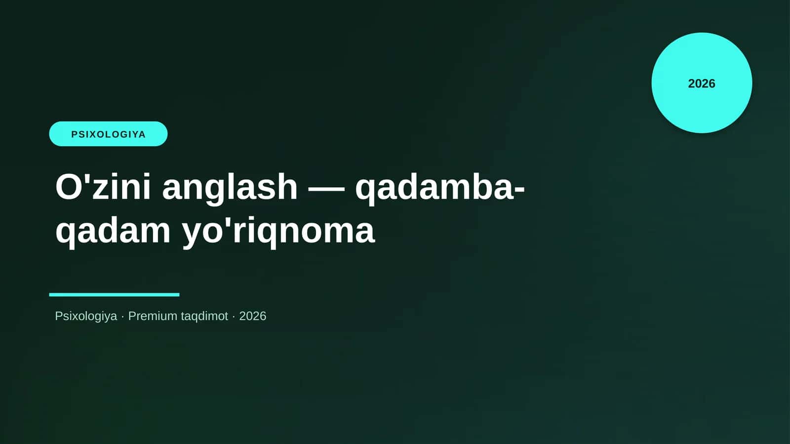 O'zini anglash — qadamba-qadam yo'riqnoma
