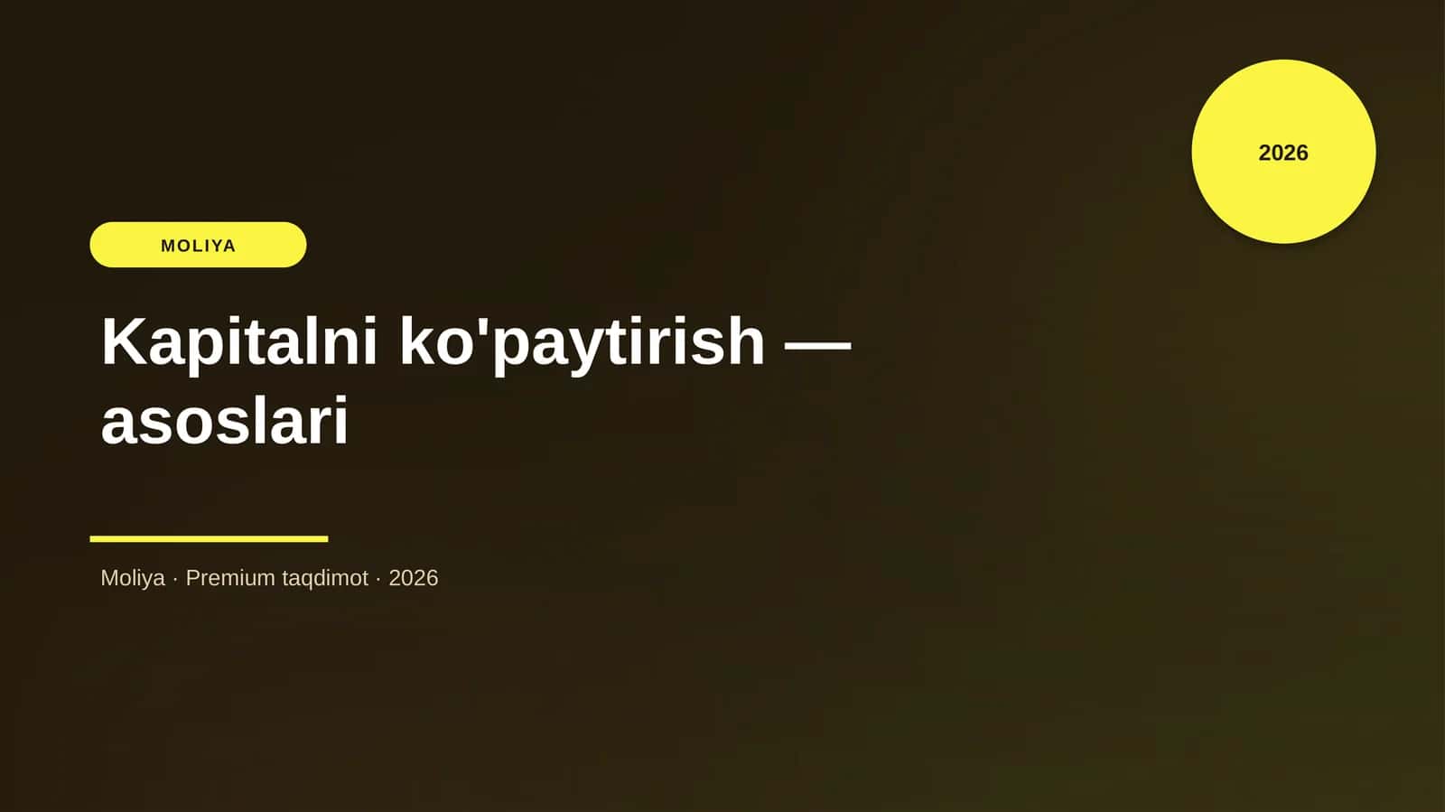 Kapitalni ko'paytirish — asoslari