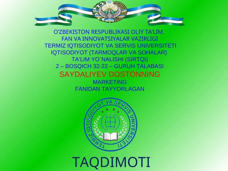 Tovar assortimentini rejalashtirish