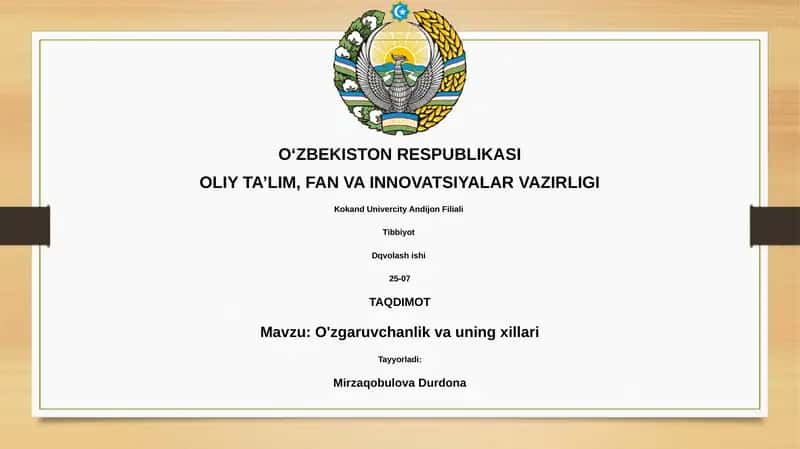 O'zgaruvchanlik va uning xillari