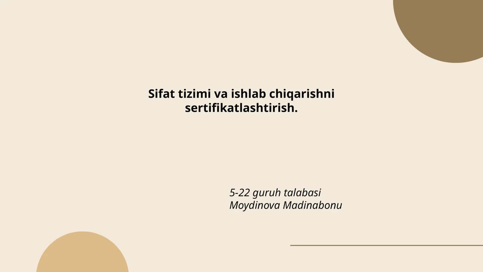 Sifat tizimi asoslari