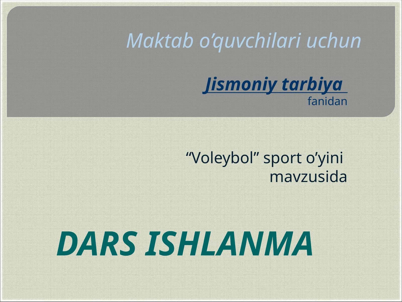 "Voleybol" sport o'yini mavzusida