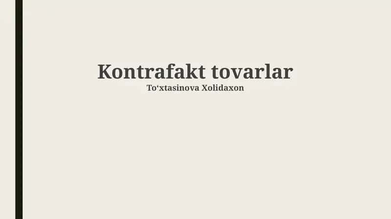 Kontrafakt tovarlar
