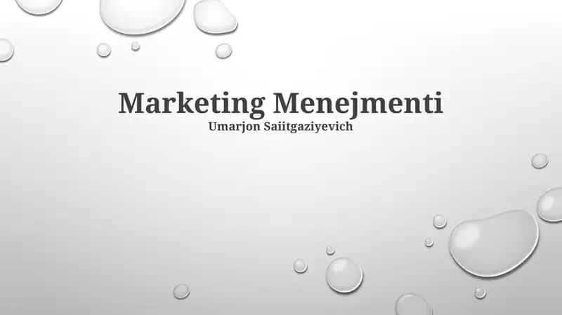 Marketing Menejmenti