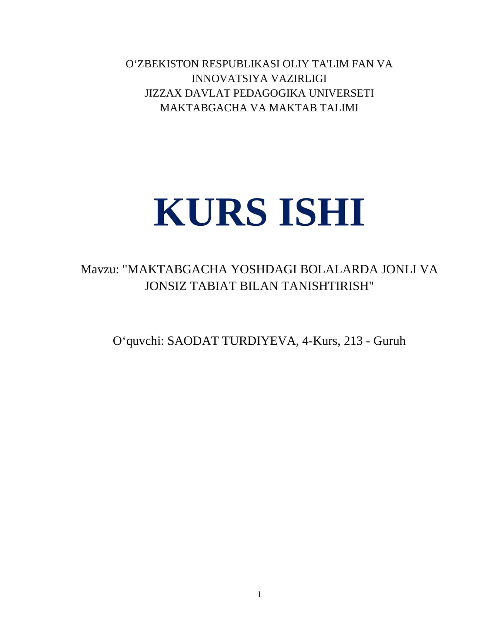 kurs ishi