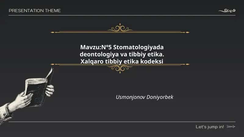 Nº5 Stomatologiyada deontologiya va tibbiy etika