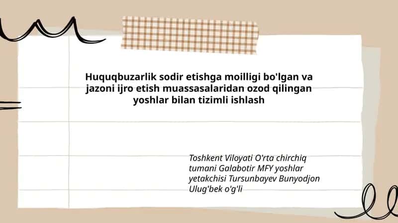 Huquqbuzarlik sodir etishga moilligi bo'lgan va jazoni ijro etish