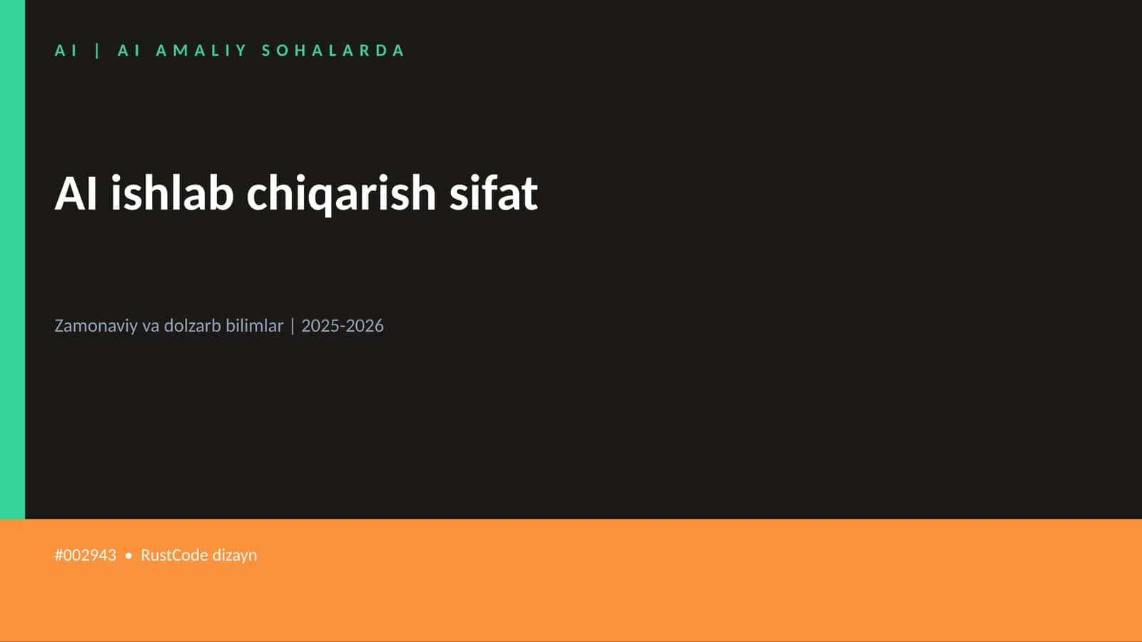AI ishlab chiqarish sifat