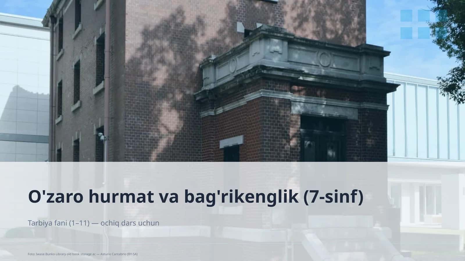 O'zaro hurmat va bag'rikenglik (7-sinf)
