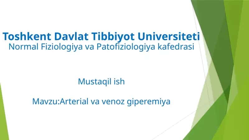 Arterial va venoz giperemiya