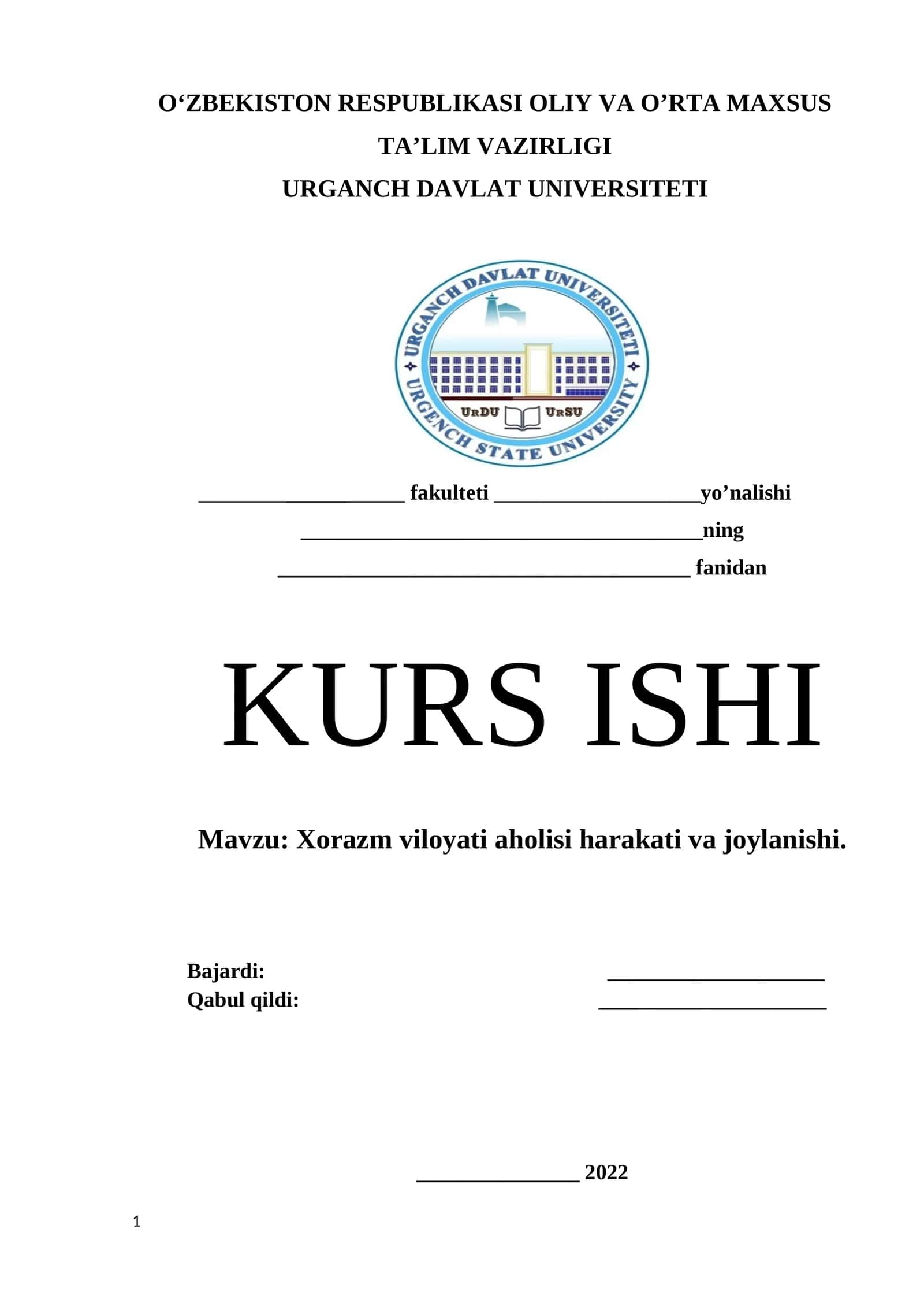 Xorazm viloyati aholisi harakati va joylanishi