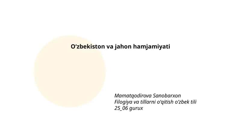 Filogiya va tillarni oʻqitish oʻzbek tili