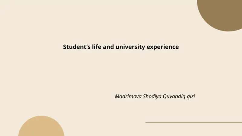 Campus Life and Facilities