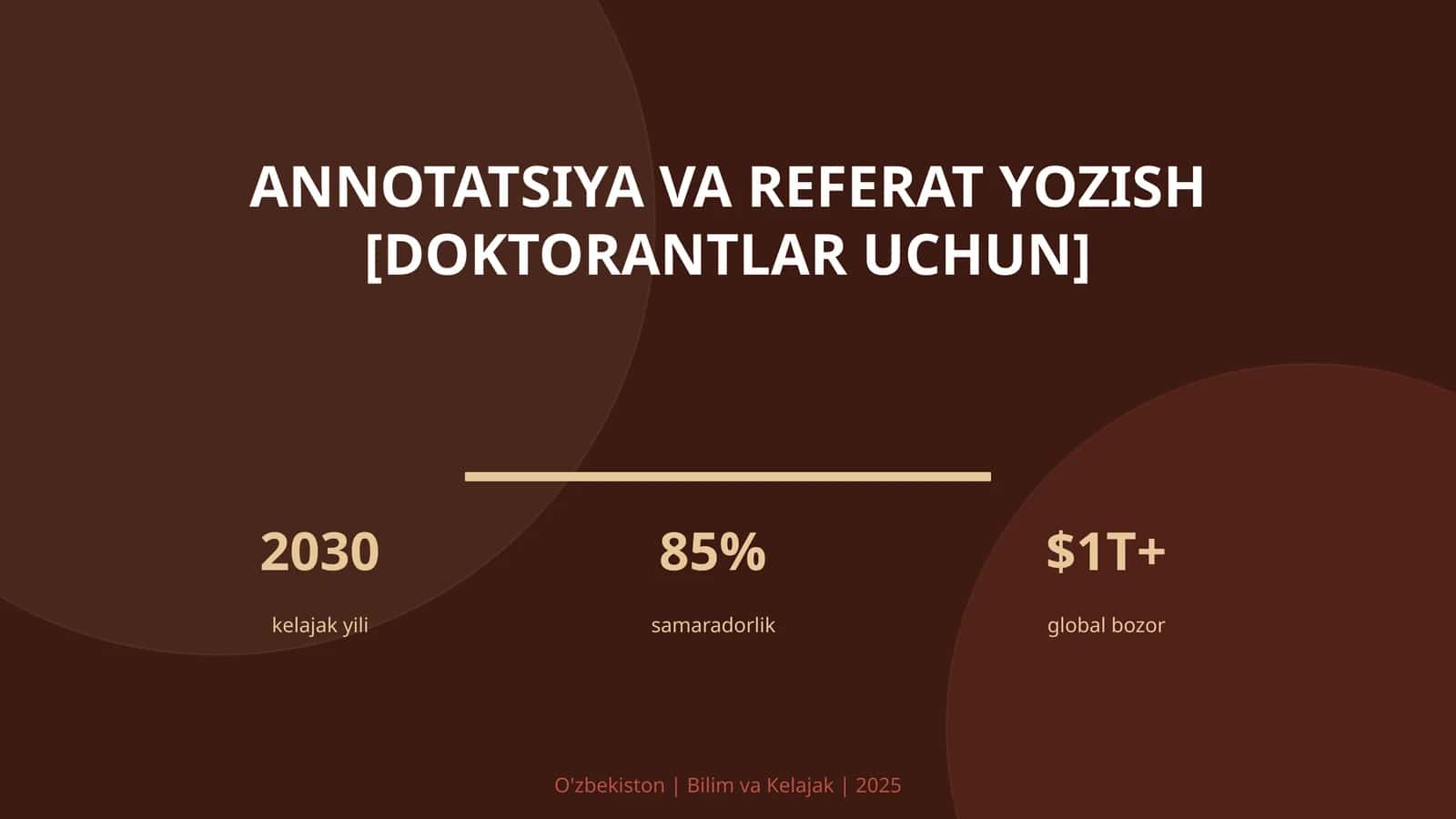 Annotatsiya va referat yozish [doktorantlar uchun]