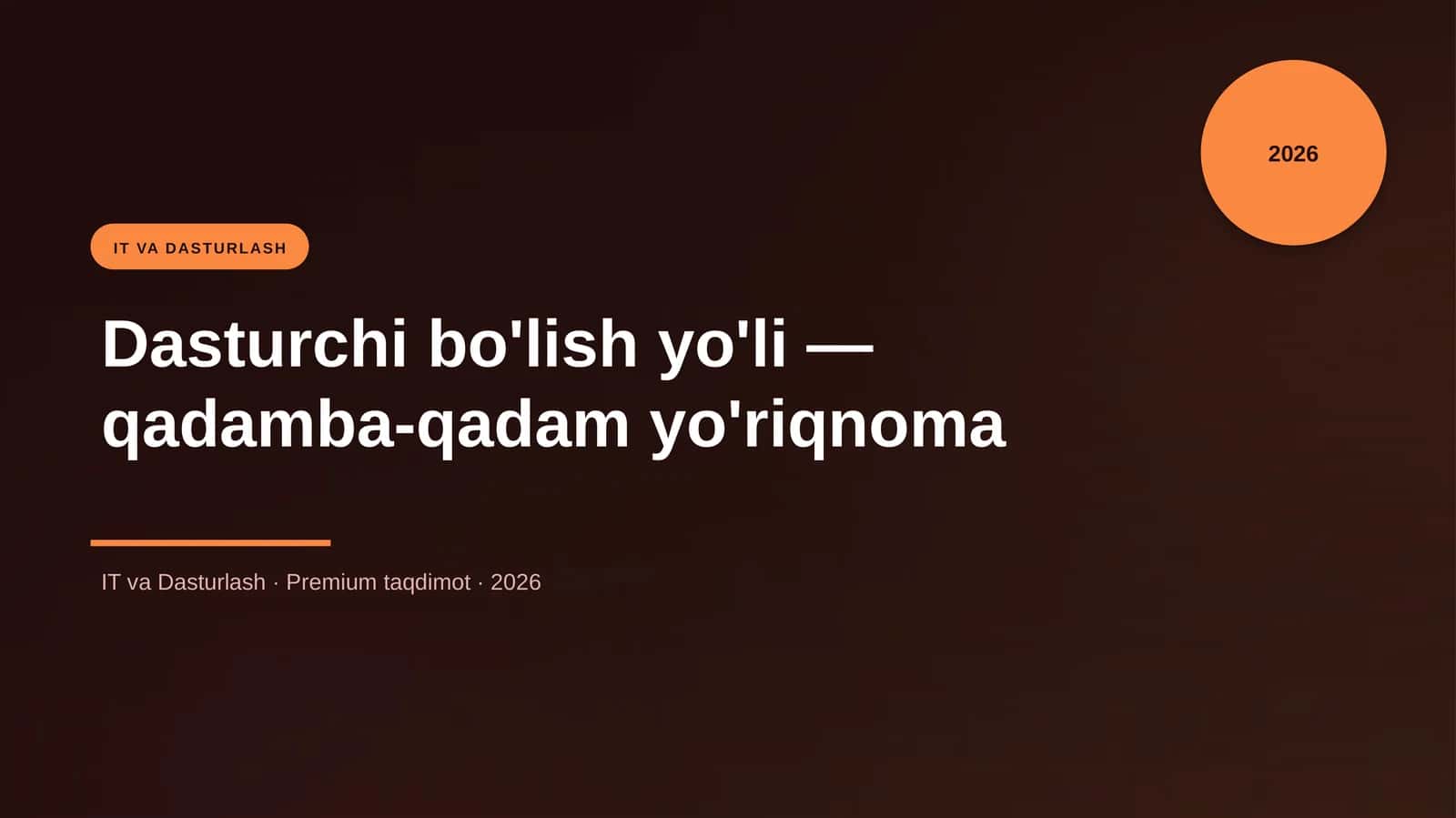 Dasturchi bo'lish yo'li — qadamba-qadam yo'riqnoma