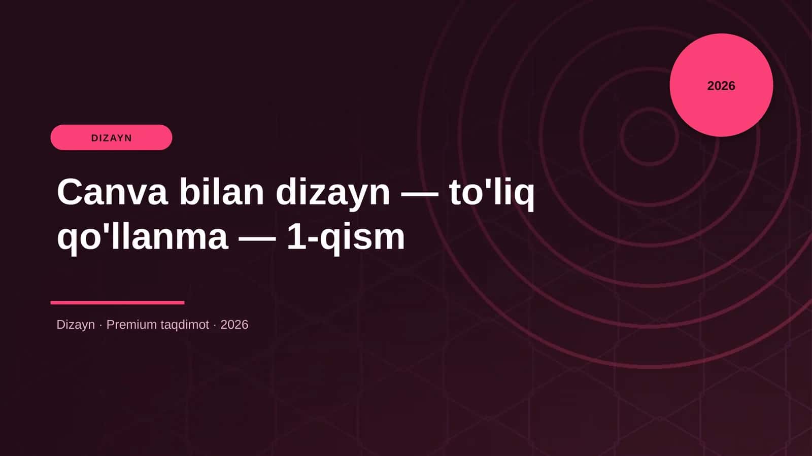 Canva bilan dizayn — to'liq qo'llanma — 1-qism