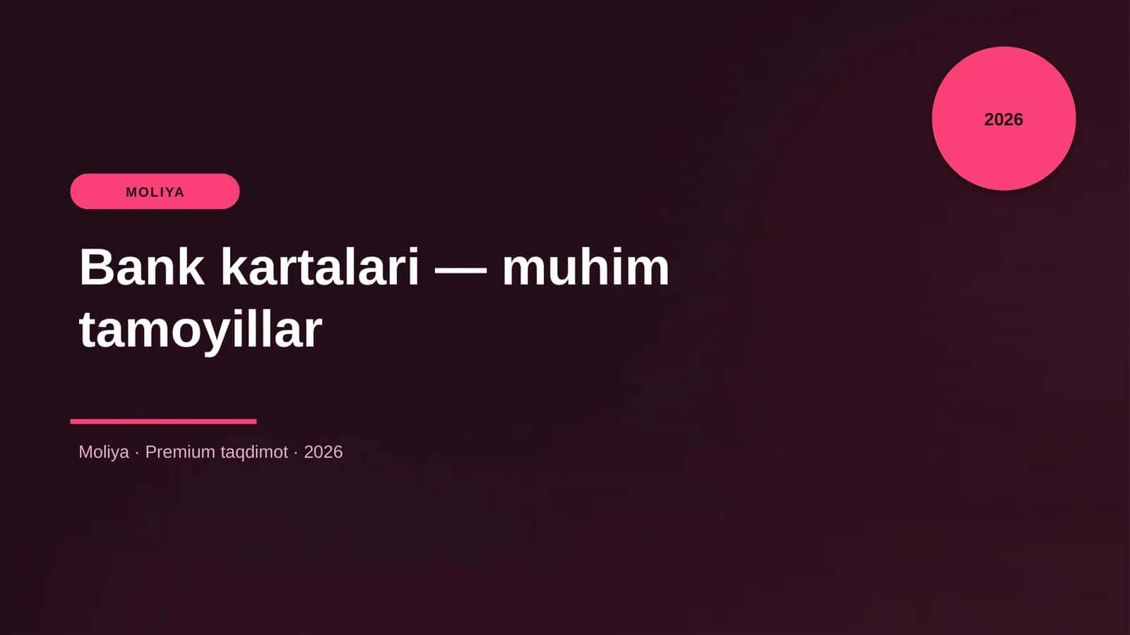 Bank kartalari — muhim tamoyillar
