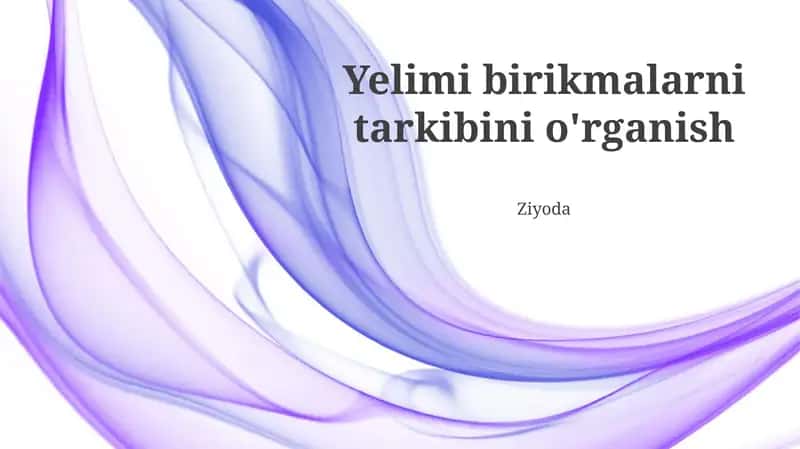 Polimer birikmalarning tarkibini o'rganish
