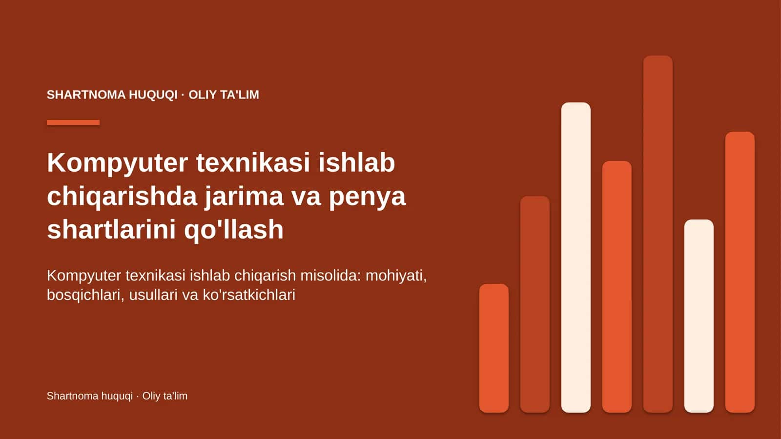 Kompyuter texnikasi ishlab chiqarishda jarima va penya shartlarini qo'llash