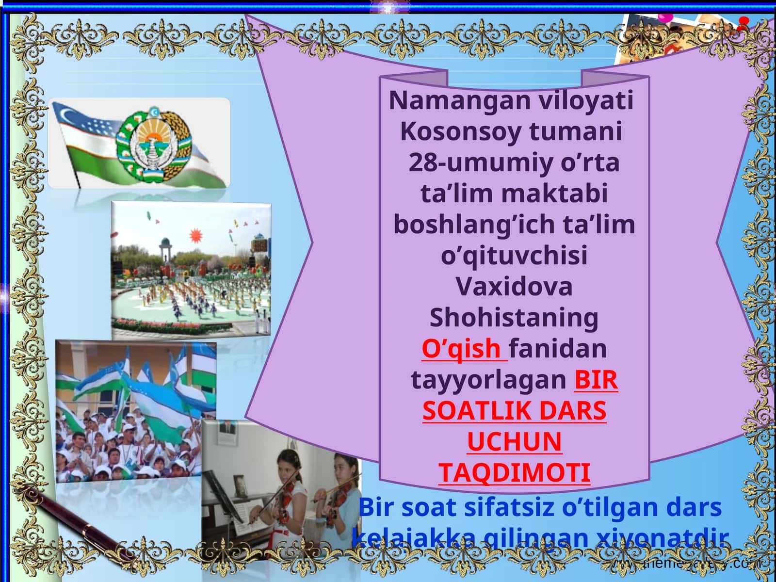 BIR SOATLIK DARS UCHUN TAQDIMOTI