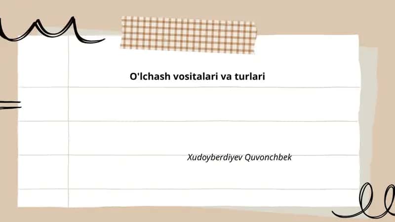 O'lchash asboblari tarixi