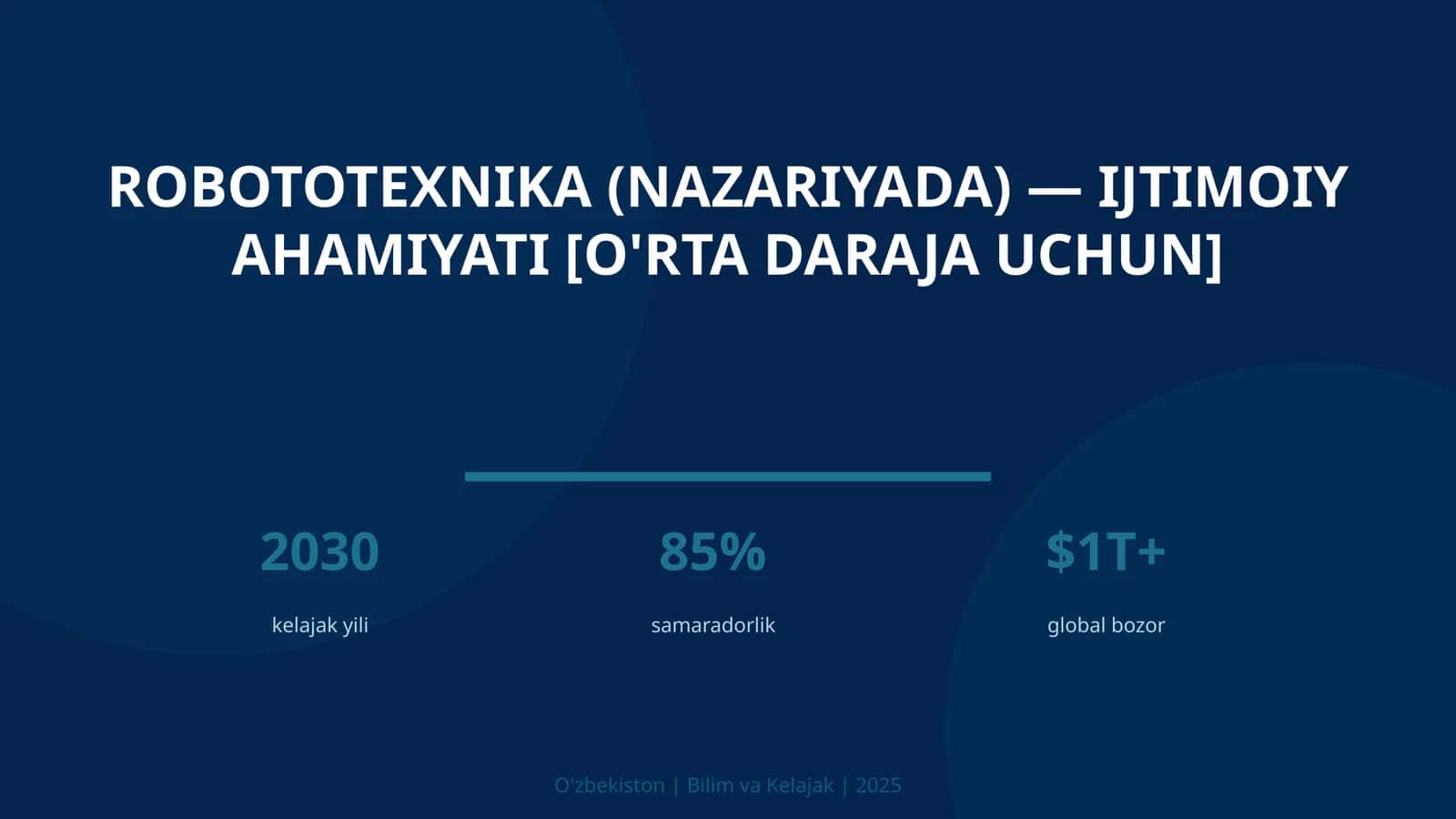 Robototexnika (nazariyada) — ijtimoiy ahamiyati [o'rta daraja uchun]