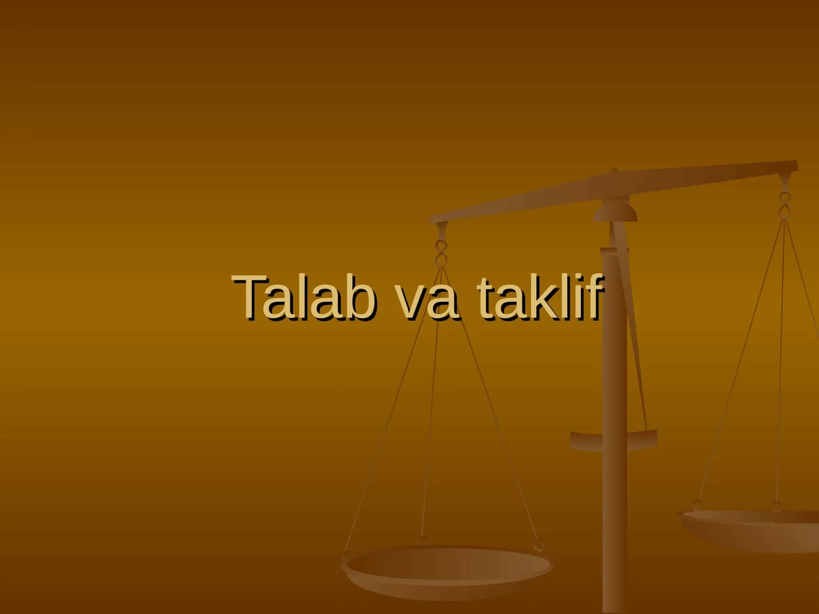 Talab va taklif