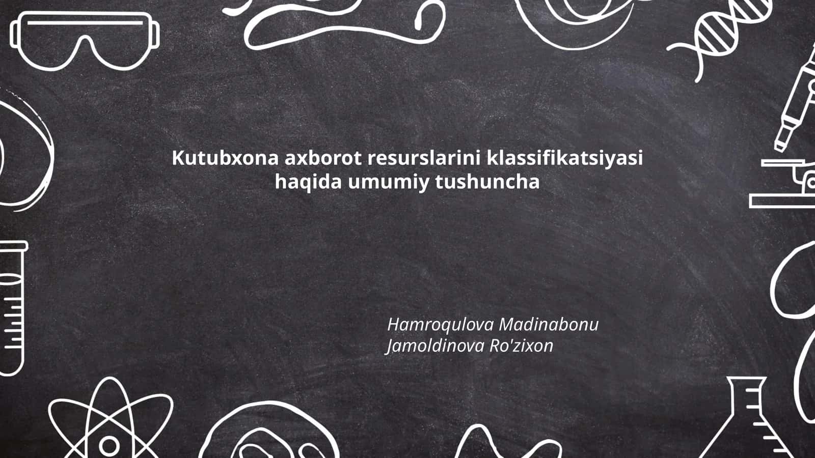 Kutubxona axborot resurslarini tasniflash maqsadlari