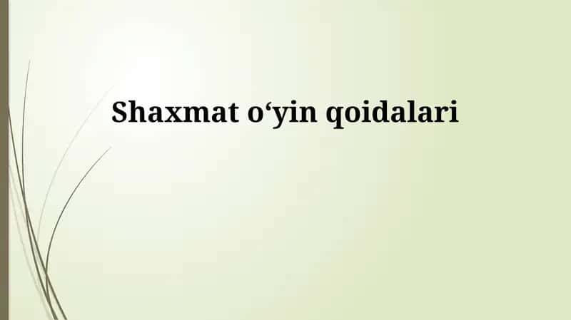 Shaxmat oʻyin qoidalari