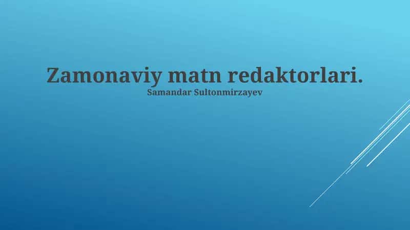 Zamonaviy matn redaktorlari