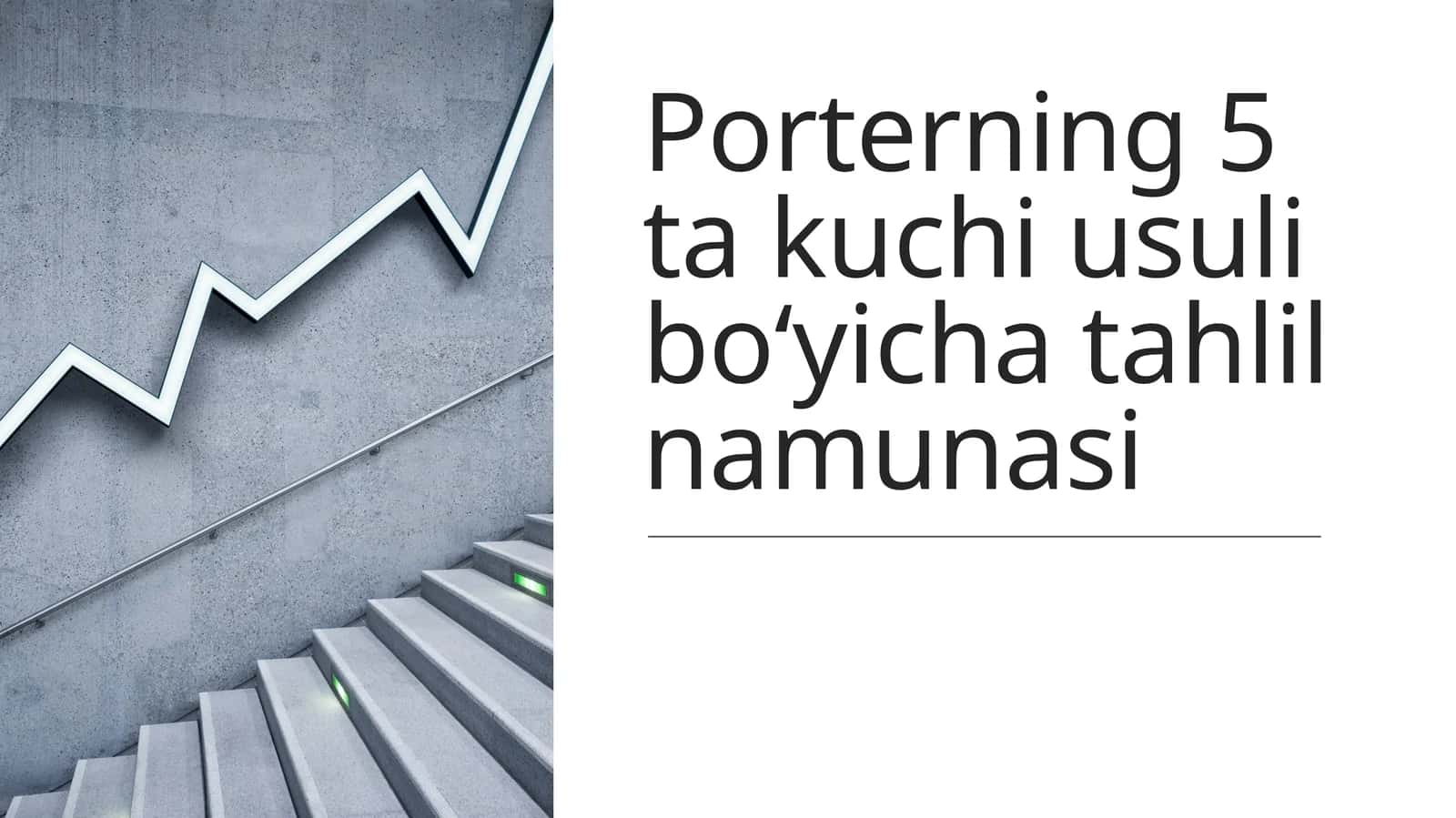 Porterning 5 takuchi usulib o‘yicha tahlilnamunasi