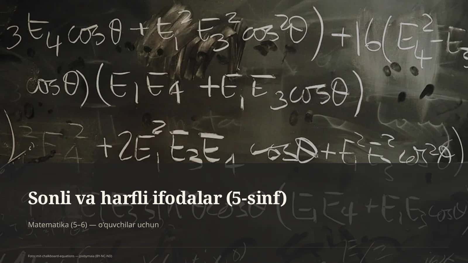 Sonli va harfli ifodalar (5-sinf)