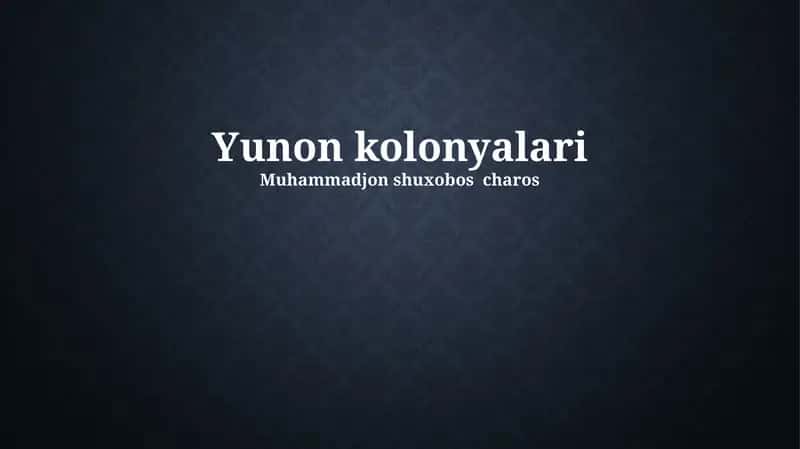 Yunon kolonyalari