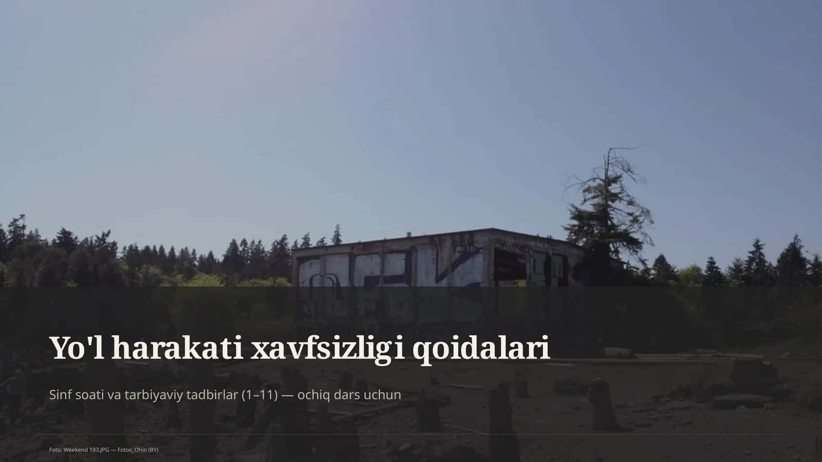 Yo'l harakati xavfsizligi qoidalari