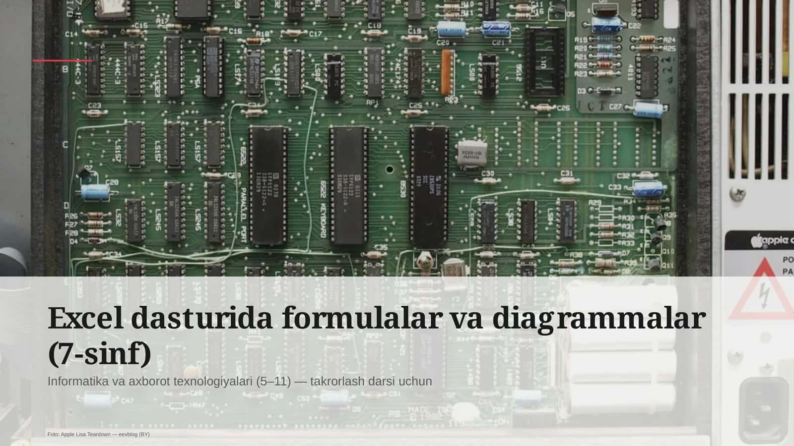 Excel dasturida formulalar va diagrammalar (7-sinf)