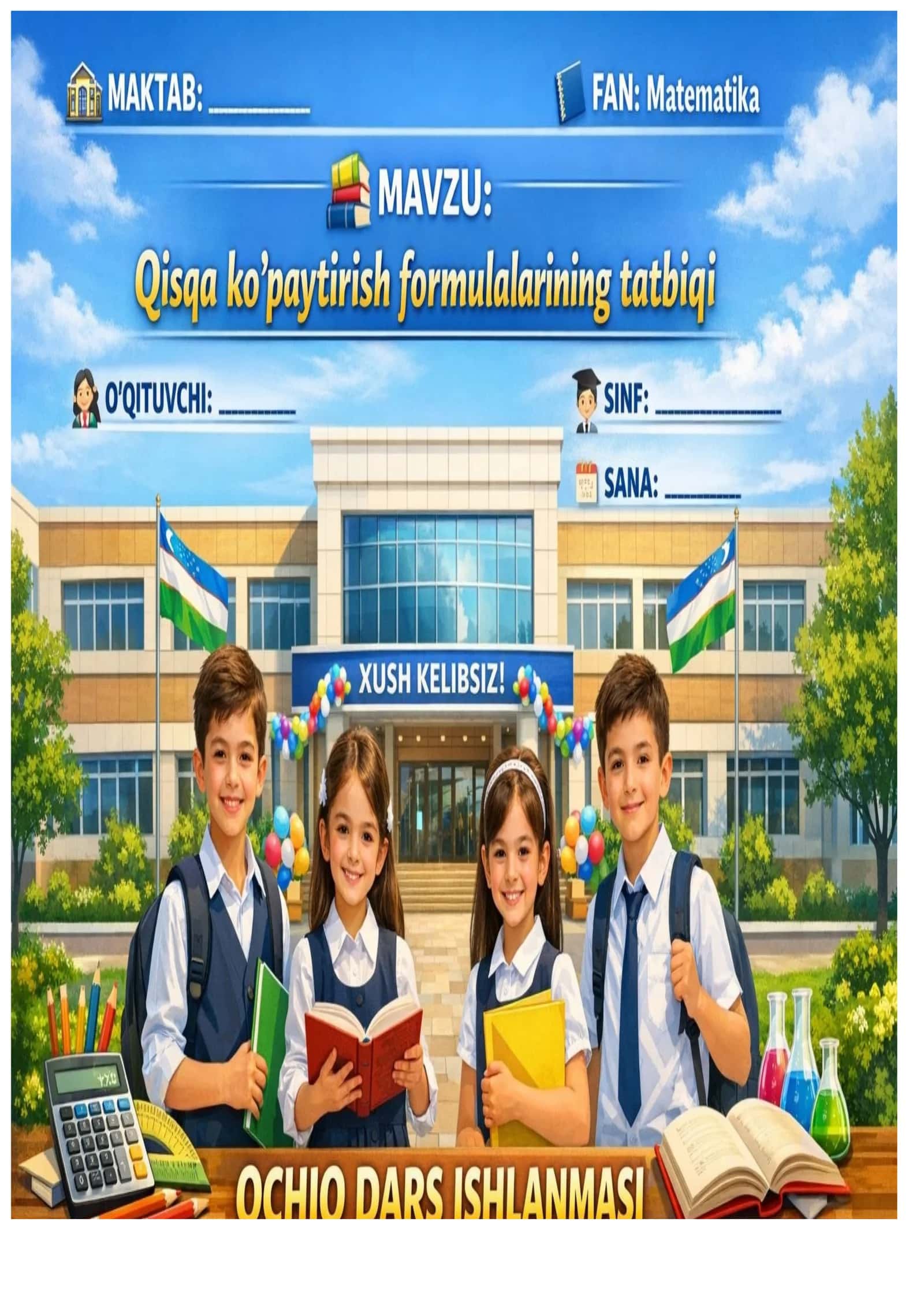 Qisqa koʻpaytirish formulalarining tatbiqi