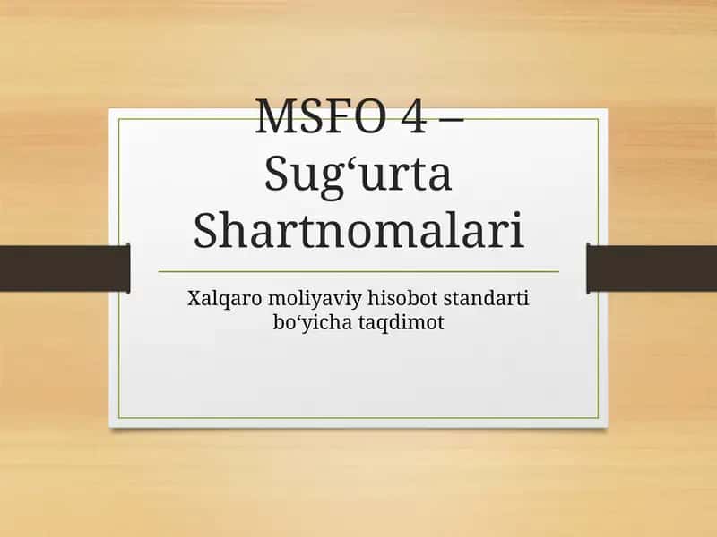 Sug‘urta Shartnomalari
