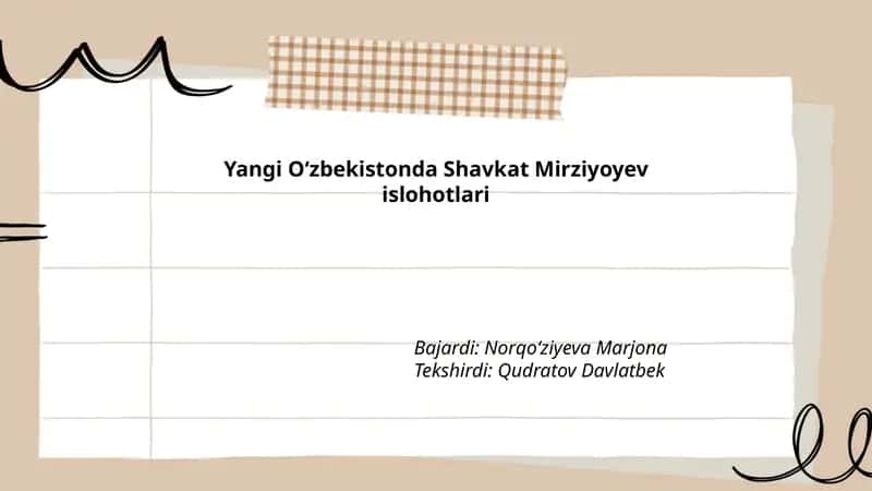 Yangi Oʻzbekistonda Shavkat Mirziyoyev islohotlari