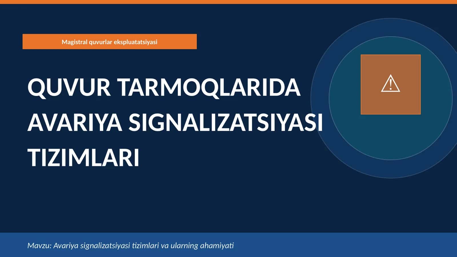 Quvur avariya signalizatsiyasi + taqdimot 2026