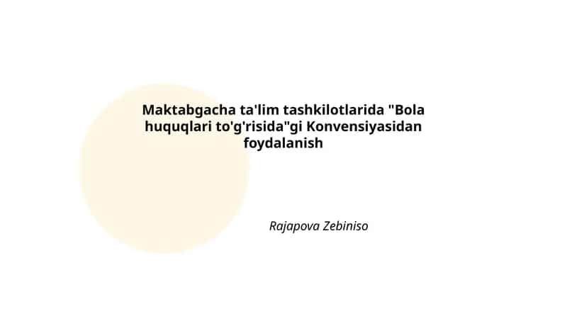 Bola huquqlari to'g'risida