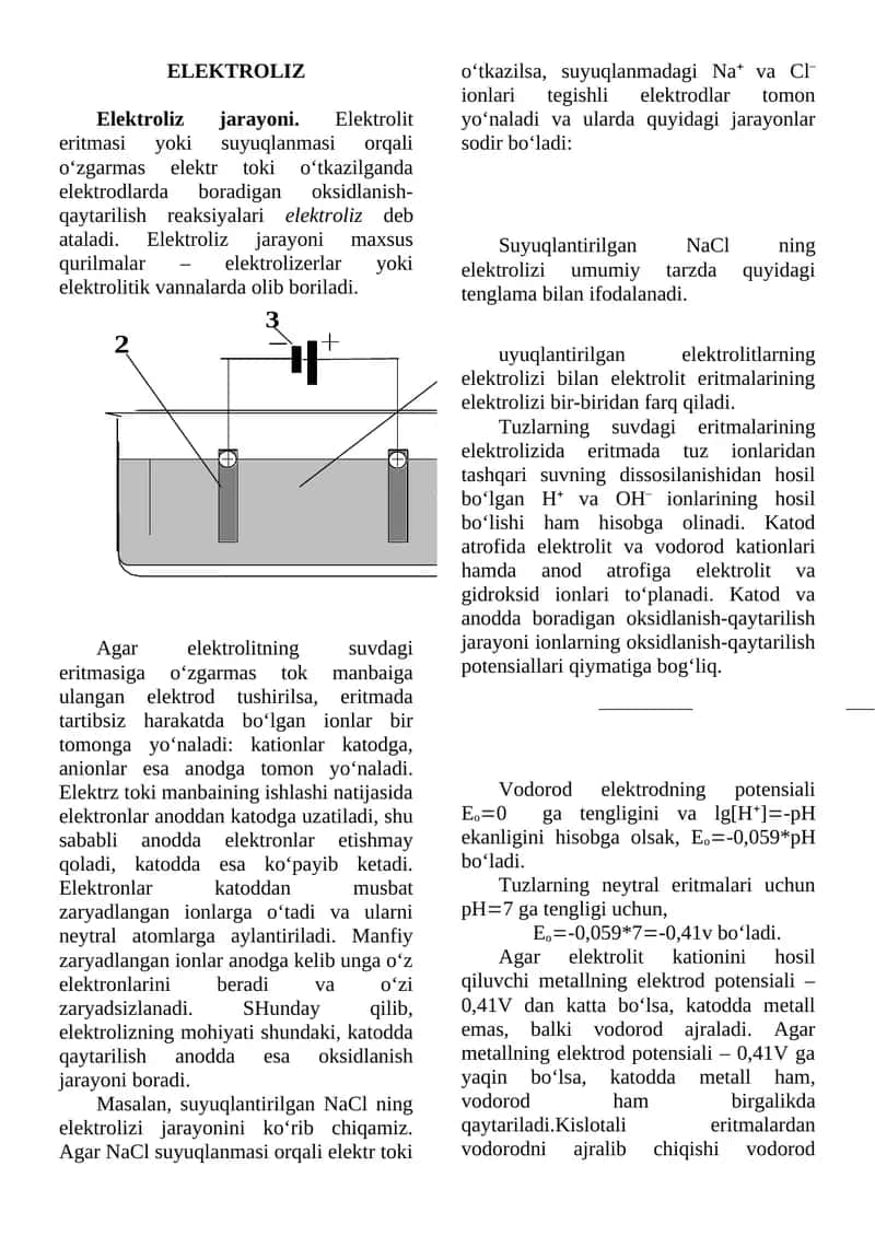 Elektroliz
