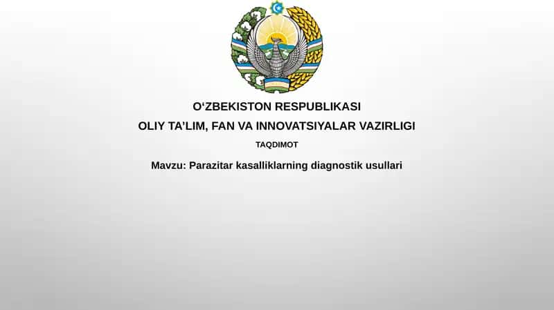 Parazitarkasalliklarningdiagnostikusullari