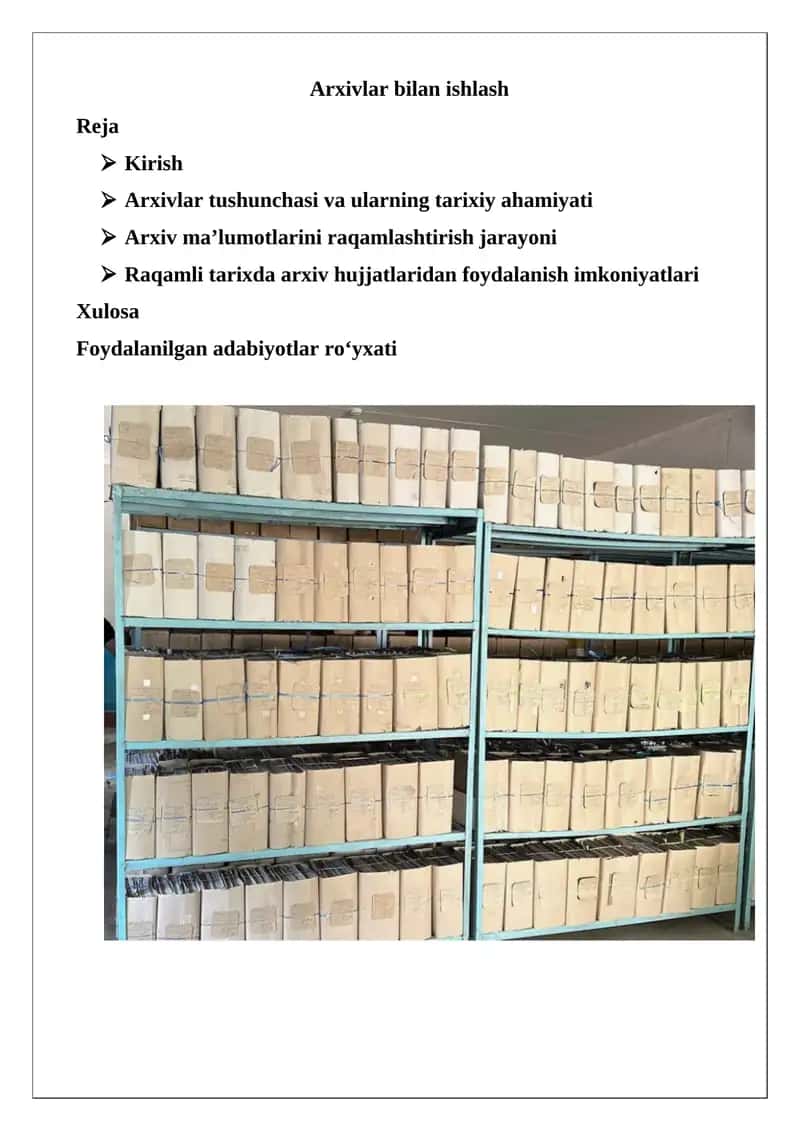 Arxivlar bilan ishlash