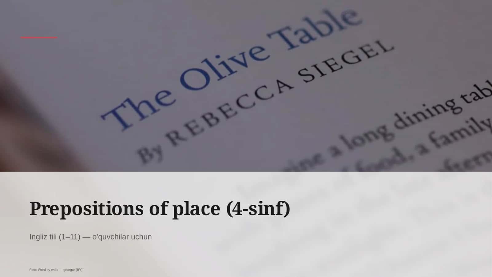 Prepositions of place (4-sinf)