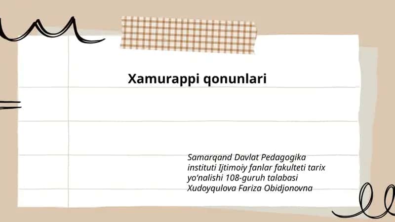 Xamurappi qonunlari